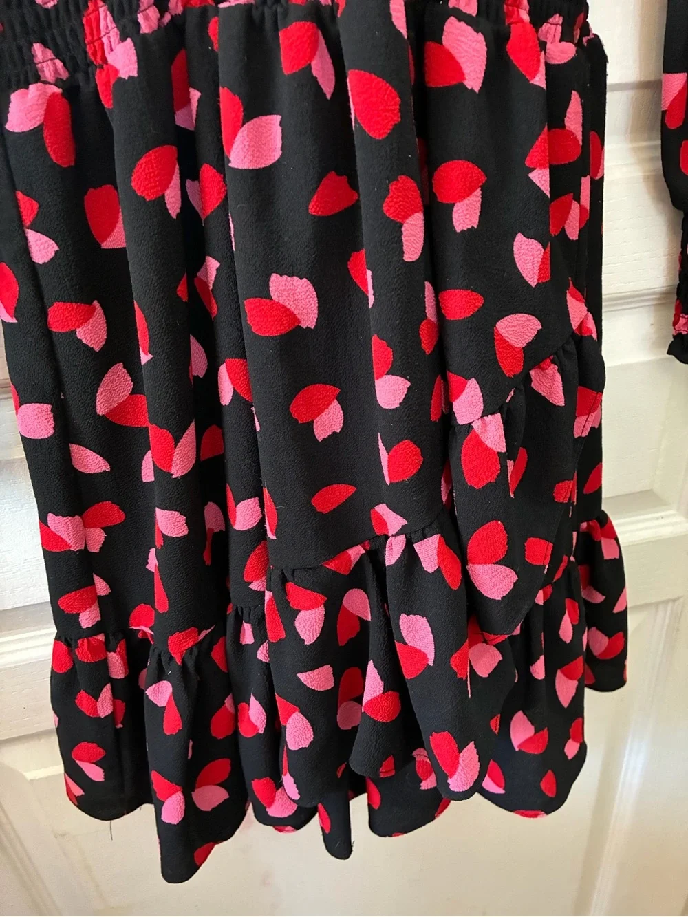 Michael Kors Black Dress with Pink and Red Petal Print
